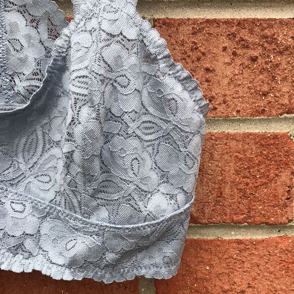 Intimately Free People Gray Lace Bralette Wireless sz XS - Picture 10 of 11